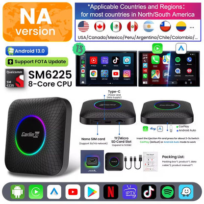Carlinkit Android 13 Wireless CarPlay  Android Auto TV Box  8GB RAM 128GB Storage Builtin GPS  Stre 7
