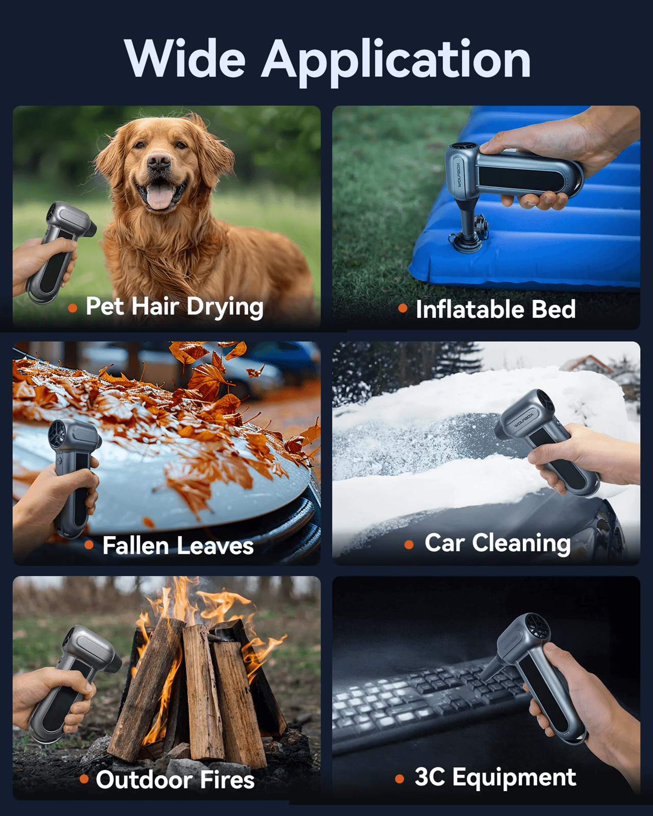 WOLFBOX MF100 Cordless Electric Air Duster  150000 RPM HighSpeed Blower For Electronics Car And Out 1