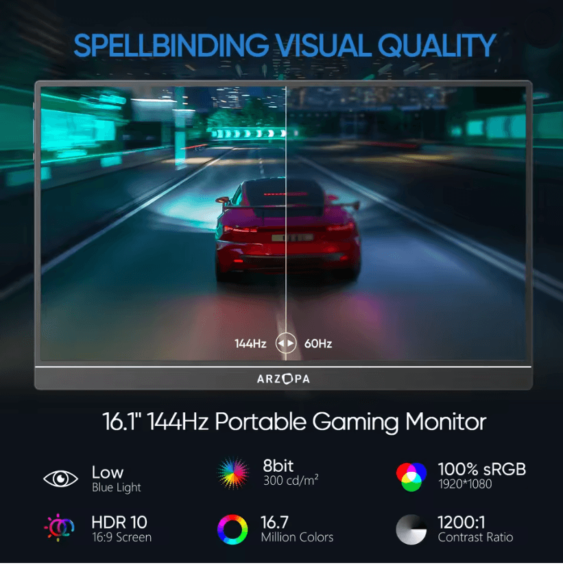 ARZOPA Z1FC 161inches 144Hz Portable Gaming Monitor 1