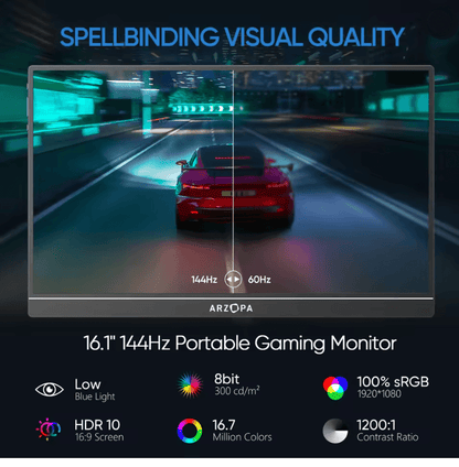 ARZOPA Z1FC 161inches 144Hz Portable Gaming Monitor 1
