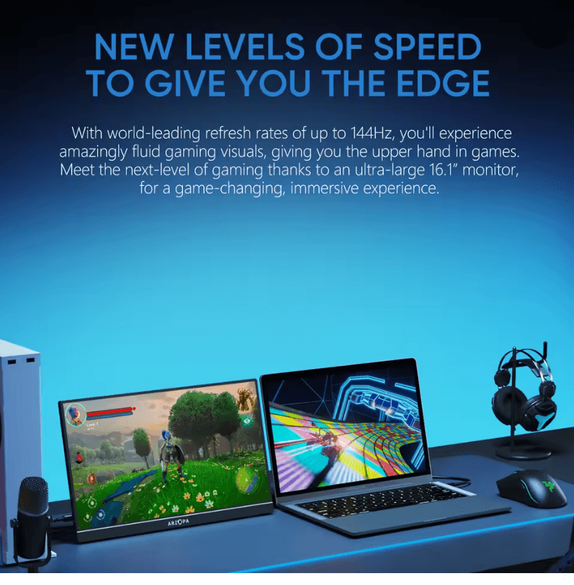 ARZOPA Z1FC 161inches 144Hz Portable Gaming Monitor 2