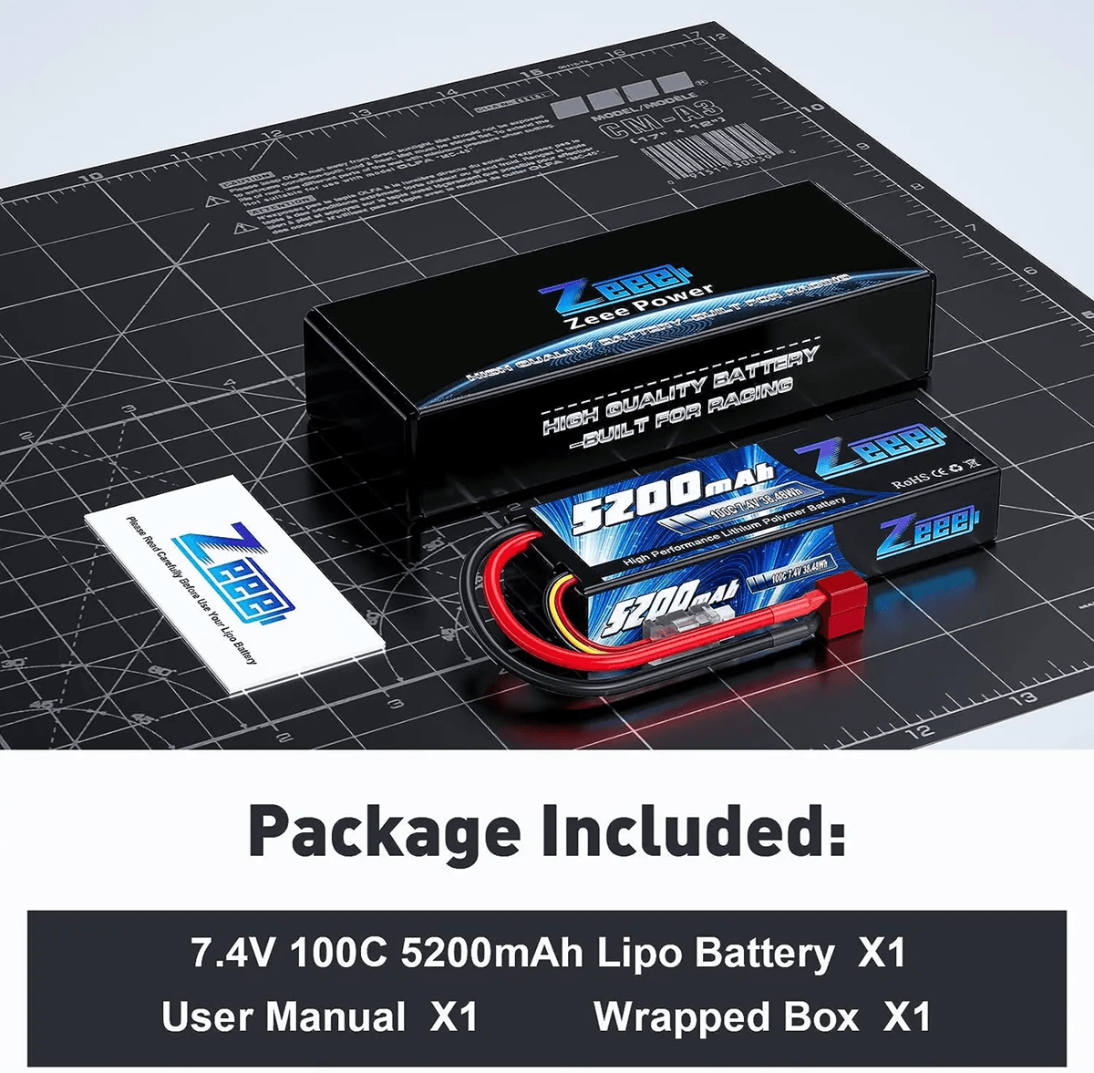 Zeee 2S 74V 100C LiPo Battery Pack With Deans Connector For RC Racing Vehicles 4