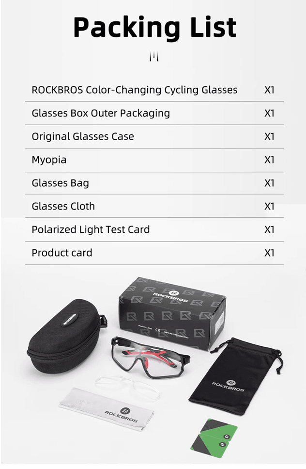ROCKBROS Photochromic Cycling Glasses With UV400 Protection And UltraLight Frame 1