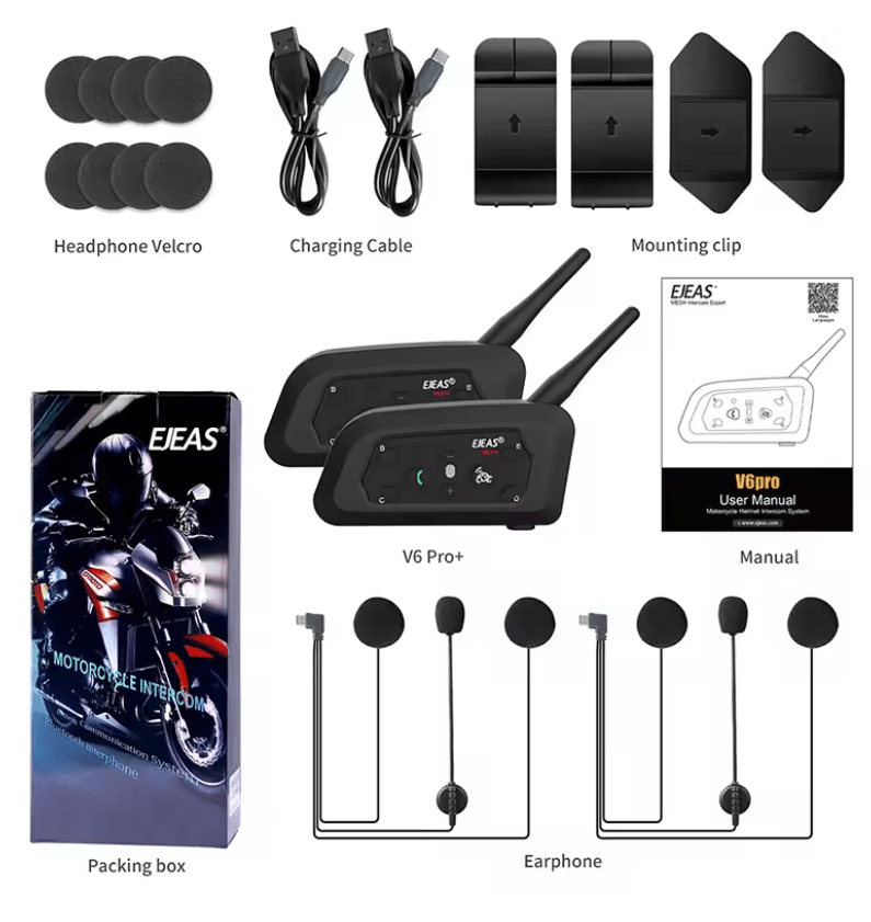 EJEAS V6 Pro Plus Motorcycle Bluetooth Intercom Headset 8