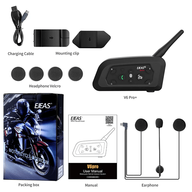 EJEAS V6 Pro Plus Motorcycle Bluetooth Intercom Headset 7