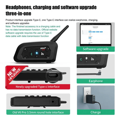EJEAS V6 Pro Plus Motorcycle Bluetooth Intercom Headset 4