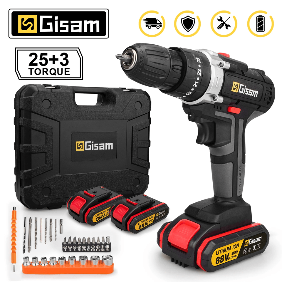 21V Cordless Drill Driver with Lithium Battery and Variable Speed
