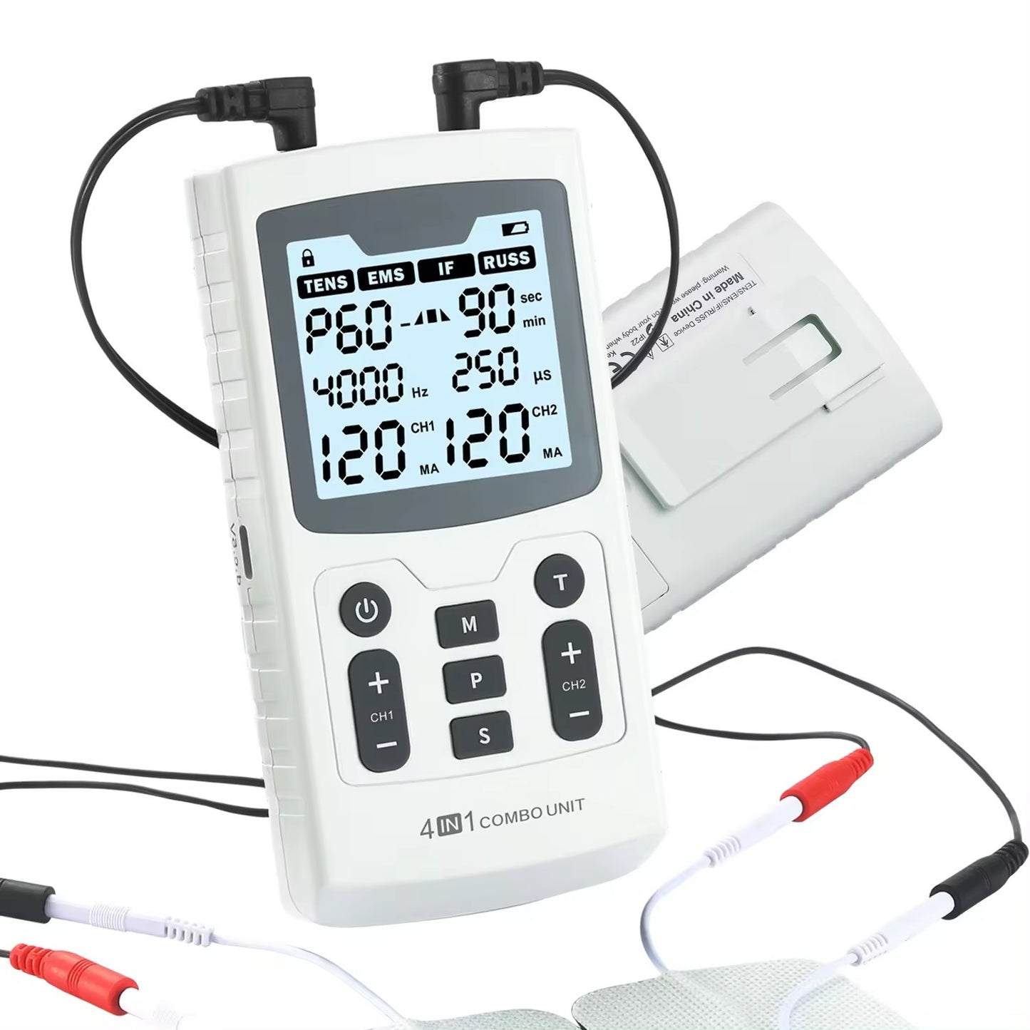 4 in 1 Electric Muscle Stimulator Interferential High-Frequency Physiotherapy Device, Advanced Pulse Electro Stimulator