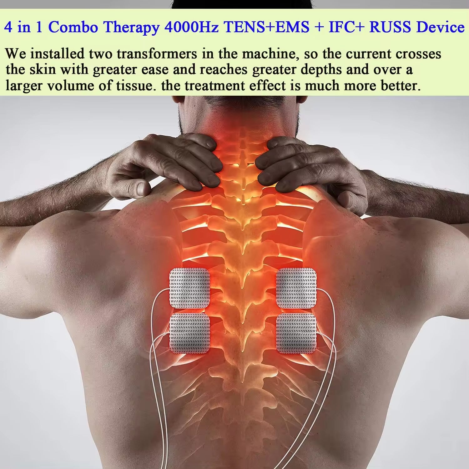 4 in 1 Electric Muscle Stimulator Interferential High-Frequency Physiotherapy Device, Advanced Pulse Electro Stimulator