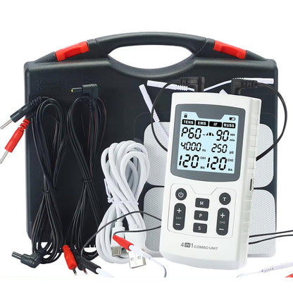 4 in 1 Electric Muscle Stimulator Interferential High-Frequency Physiotherapy Device, Advanced Pulse Electro Stimulator