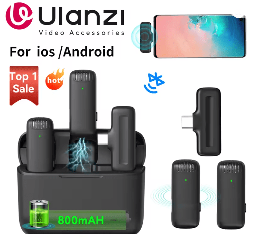 Ulanzi J12 Wireless Lavalier Microphone – Plug-and-Play Audio for Creators