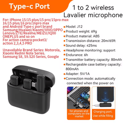 Ulanzi J12 Wireless Lavalier Microphone  PlugandPlay Audio For Creators 3