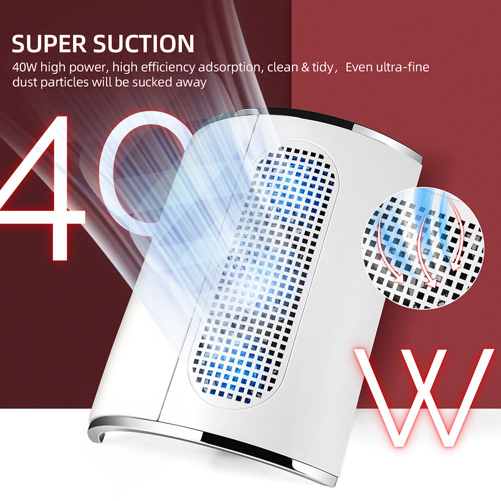 Professional 3 Fans Powerful Suction Nail Dust Collector 40W Fan Nail Vacuum Cleaner Nail Dust Extr 1