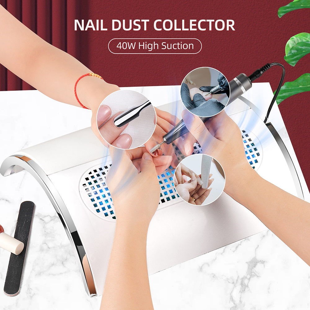 Professional 3 Fans Powerful Suction Nail Dust Collector 40W Fan Nail Vacuum Cleaner Nail Dust Extr 2