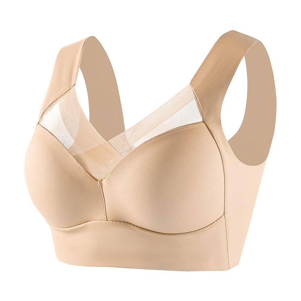Seamless Ice Silk Plus Size Bra  OnePiece PushUp Sports Bra With Wide Straps  Mesh Support 8