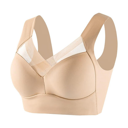 Seamless Ice Silk Plus Size Bra  OnePiece PushUp Sports Bra With Wide Straps  Mesh Support 8