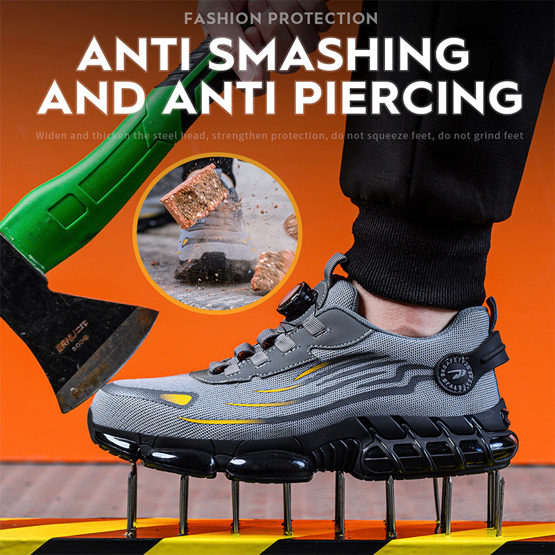 Rotating Button Safety Shoes for Men, Anti-smash & Anti-puncture Work Shoes | Fashion Sport Security Protective Boots