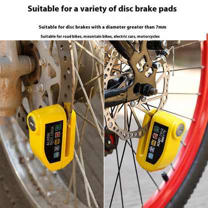 Motorcycle Alarm Disc Brake Lock 120dB Loud Anti-Theft Wheel Padlock, Waterproof Moto Security Disc Lock for Scooter