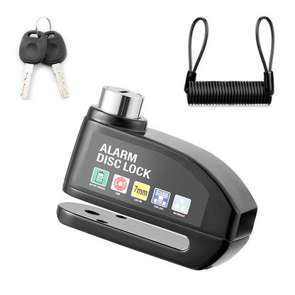 Motorcycle Alarm Disc Brake Lock 120dB Loud Anti-Theft Wheel Padlock, Waterproof Moto Security Disc Lock for Scooter