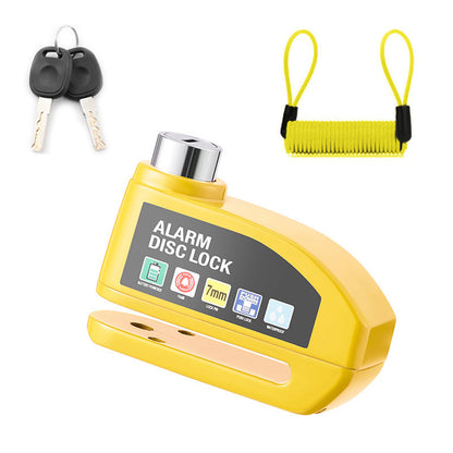 Motorcycle Alarm Disc Brake Lock 120dB Loud Anti-Theft Wheel Padlock, Waterproof Moto Security Disc Lock for Scooter