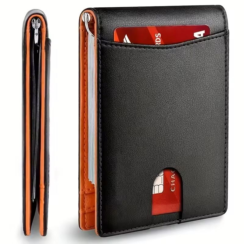 Slim Synthetic Leather Smart Wallet with RFID Blocking