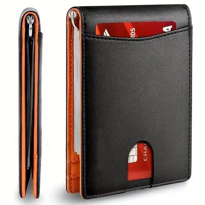 Slim Synthetic Leather Smart Wallet with RFID Blocking