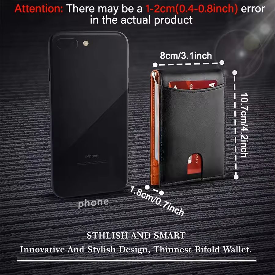 Slim Synthetic Leather Smart Wallet With RFID Blocking 1