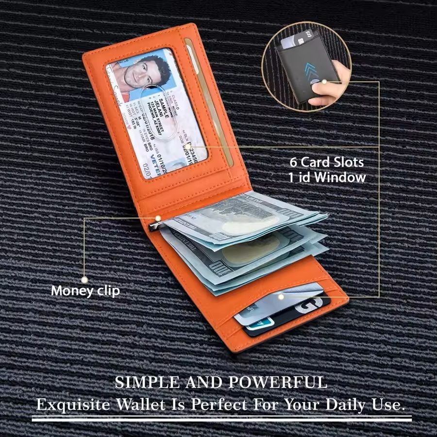 Slim Synthetic Leather Smart Wallet With RFID Blocking 2