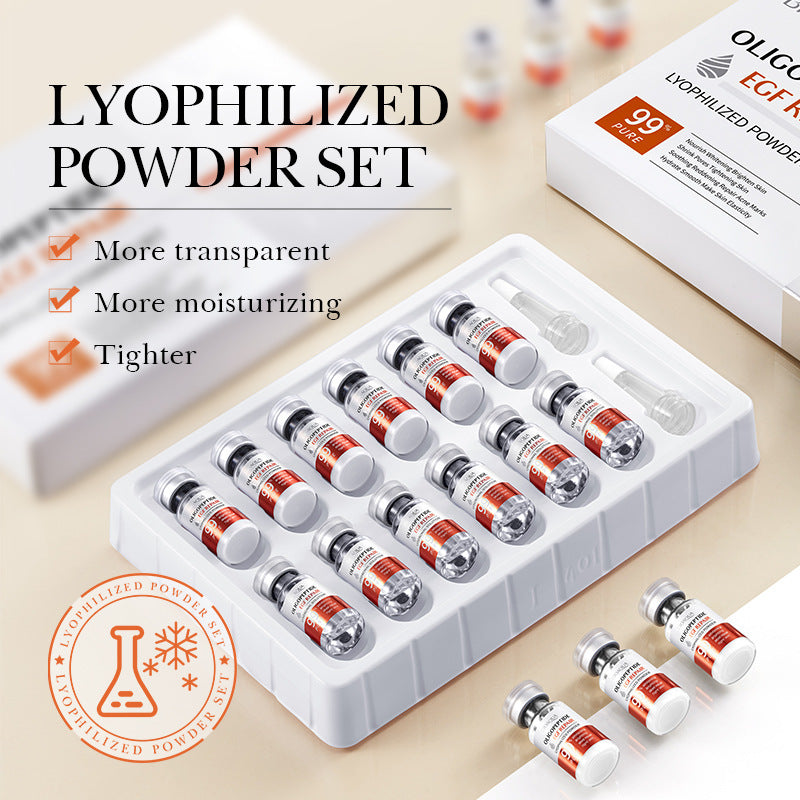 Facial Microneedling Serum Yeast Freeze-Dried Powder Skin Care Set Anti-Aging Peptides Essence to Shrink Pores, Brighten