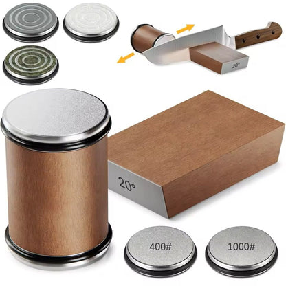 Rolling Knife Sharpener Kit with Magnetic Holder and Diamond Sharpening Stones