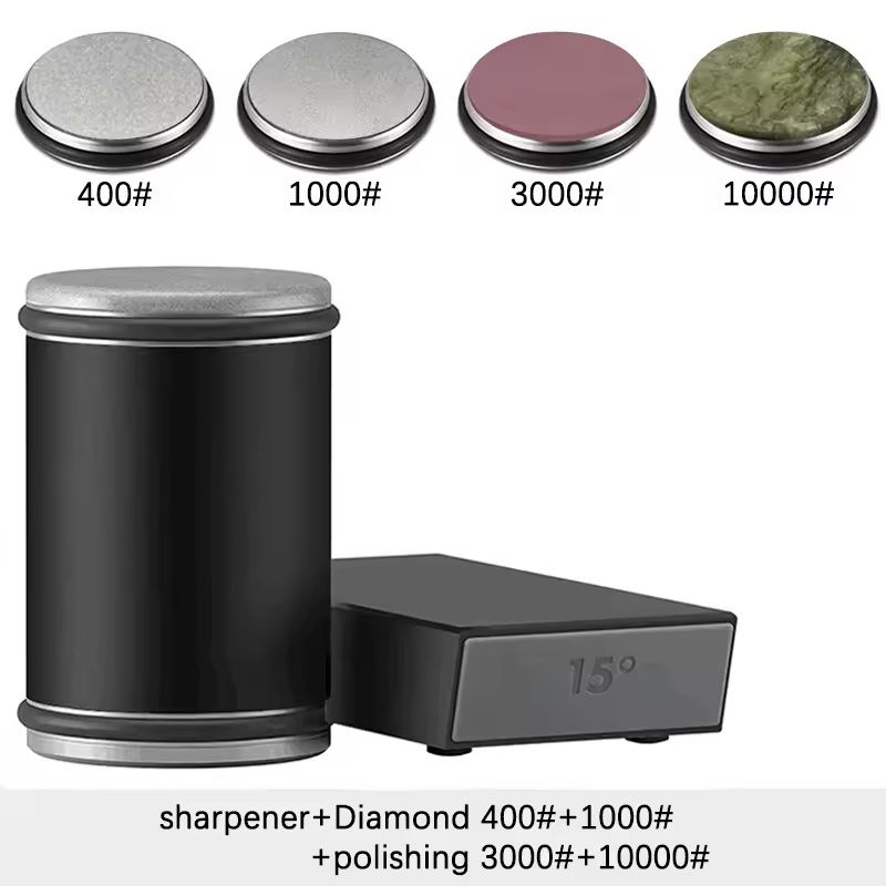 Rolling Knife Sharpener Kit With Magnetic Holder And Diamond Sharpening Stones 10