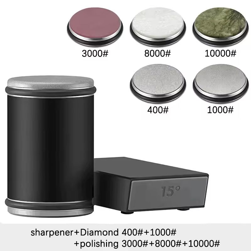 Rolling Knife Sharpener Kit With Magnetic Holder And Diamond Sharpening Stones 12
