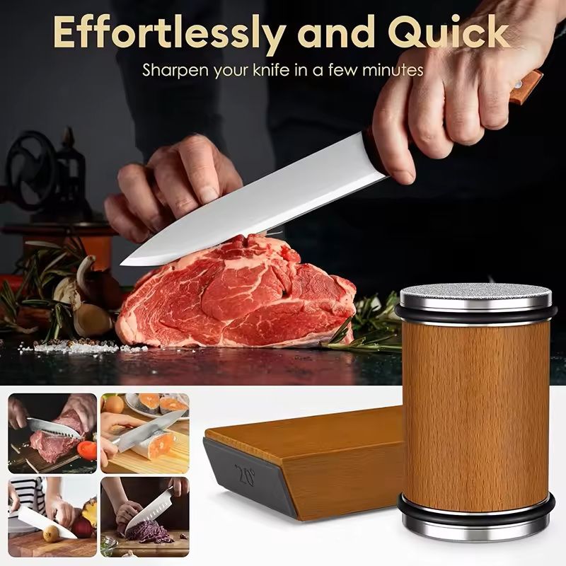 Rolling Knife Sharpener Kit With Magnetic Holder And Diamond Sharpening Stones 1