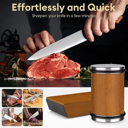 Rolling Knife Sharpener Kit With Magnetic Holder And Diamond Sharpening Stones 1