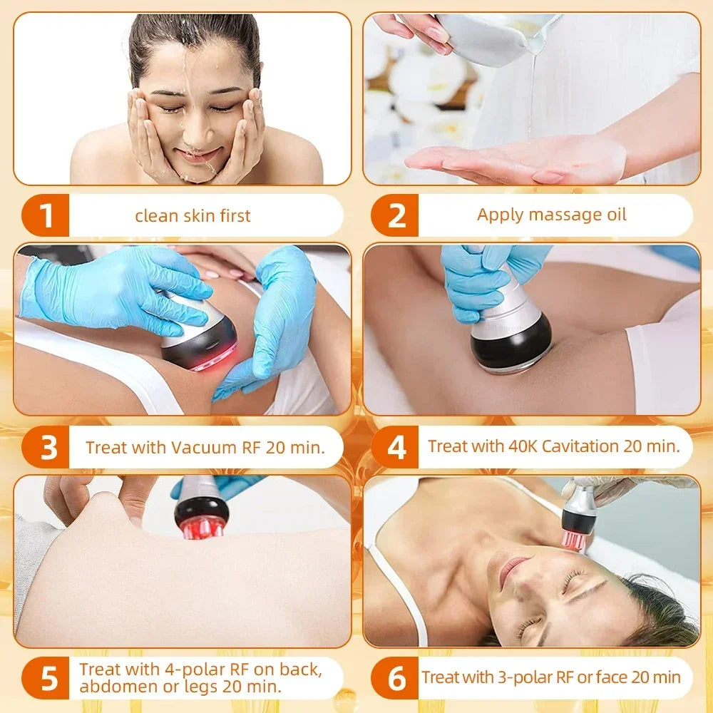 Cavitation Body Slimming Machine Facial Massager Vacuum Suction Skin Tightening Face Lifting Beauty Device for Home Spa