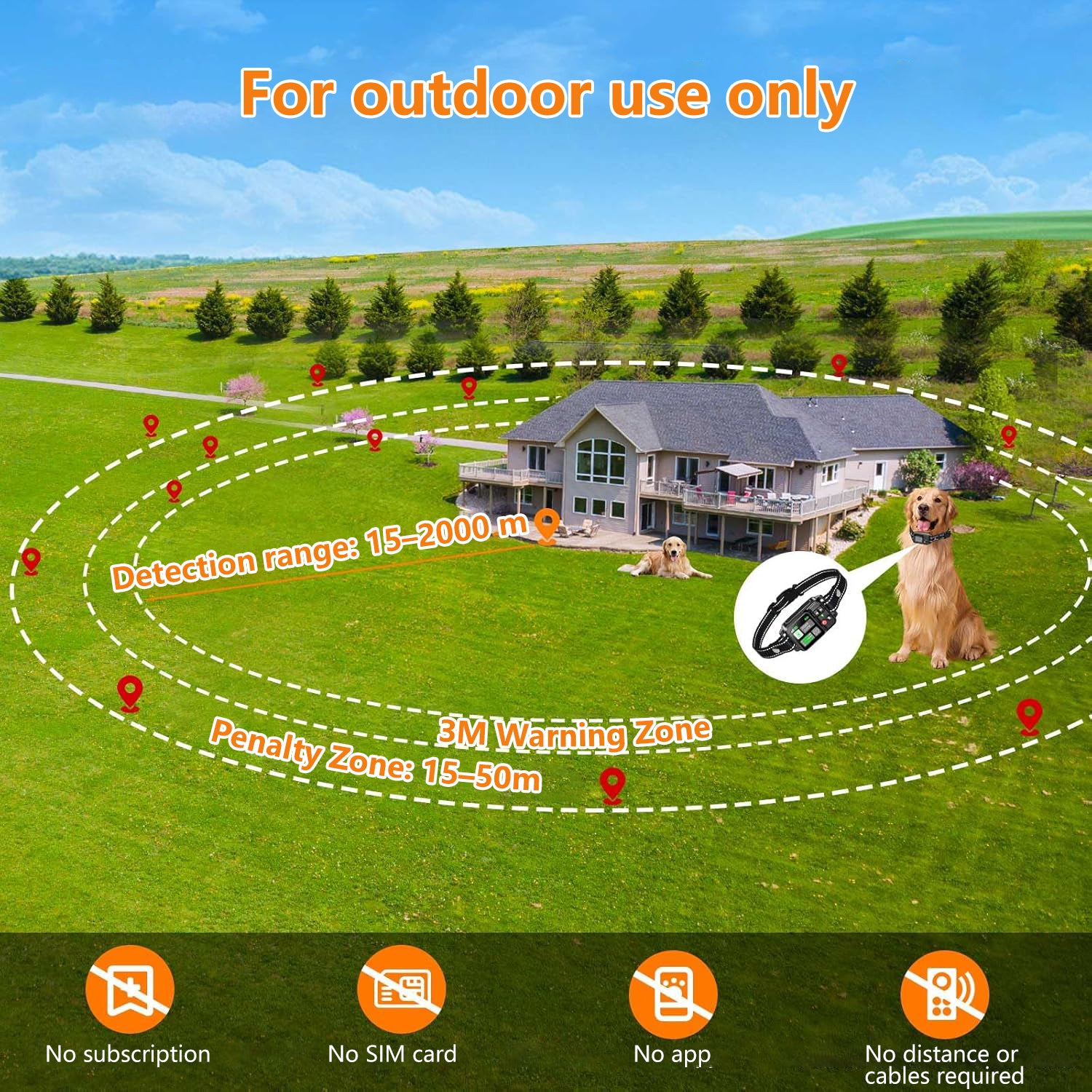 GPS Wireless Dog Fencing System Electric Dog Fence With GPS Electric Satellite Technology Electric