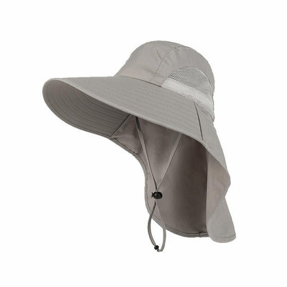 Men Wide Brim Jungle Hiking Hat with Neck Cover, Outdoor Quick Dry Fishing Bucket Hat for Sun Protection & Camping