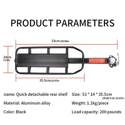 Quick Release Mountain Bike Rear Carrier With Reflective Plate 3