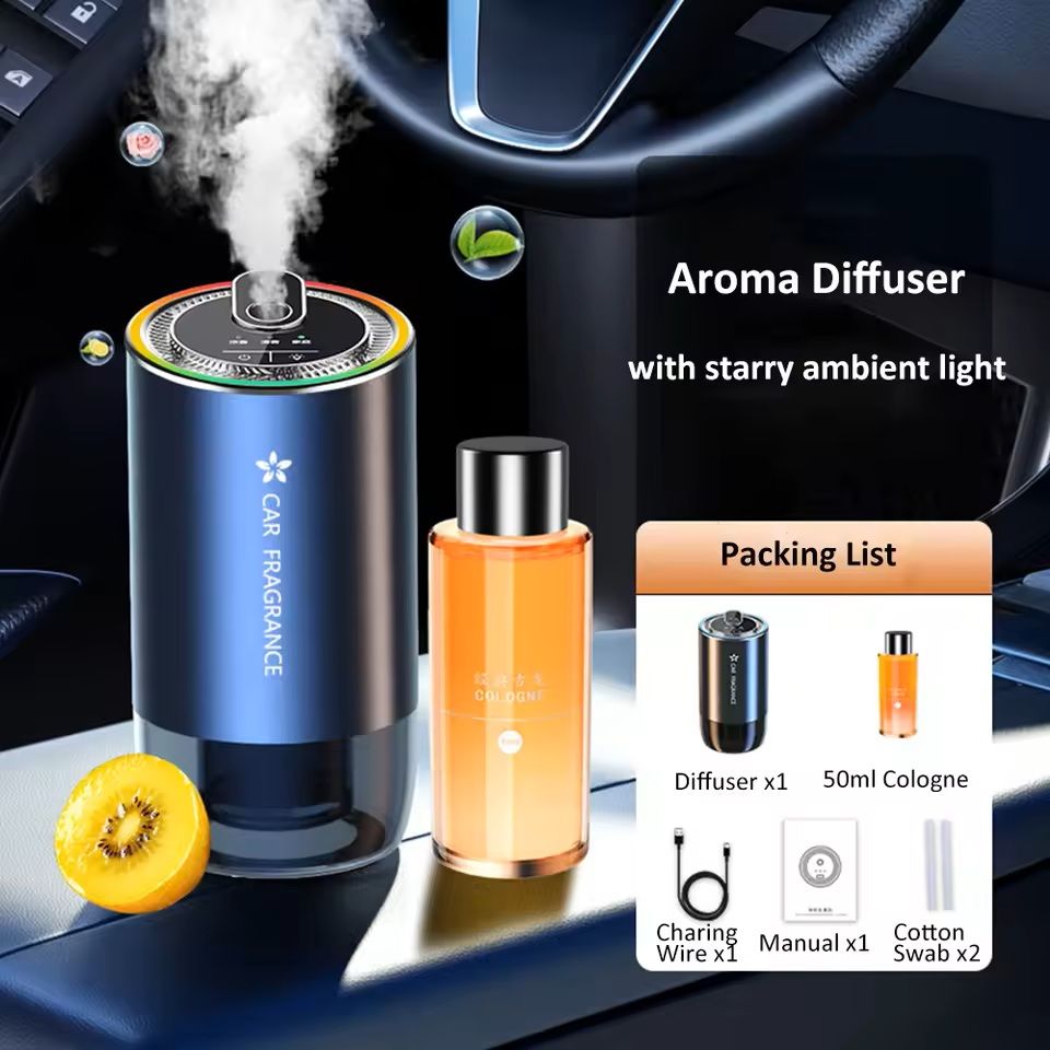 Car Aroma Diffuser With LED Starry Light And 50ml Fragrance Bottle 5