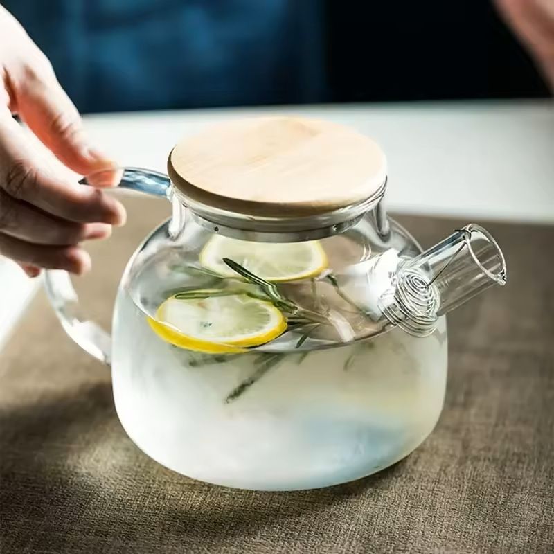 Large Transparent Glass Teapot 18L HeatResistant Flower Tea Kettle 3