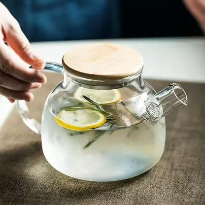Large Transparent Glass Teapot 18L HeatResistant Flower Tea Kettle 3
