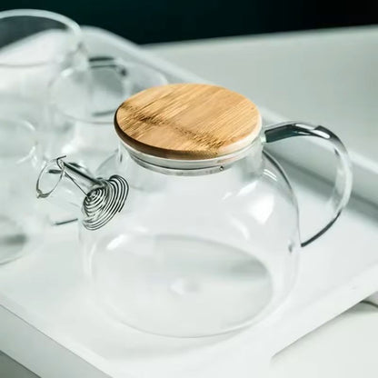 Large Transparent Glass Teapot 18L HeatResistant Flower Tea Kettle 4