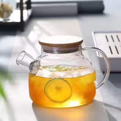 Large Transparent Glass Teapot 18L HeatResistant Flower Tea Kettle 6