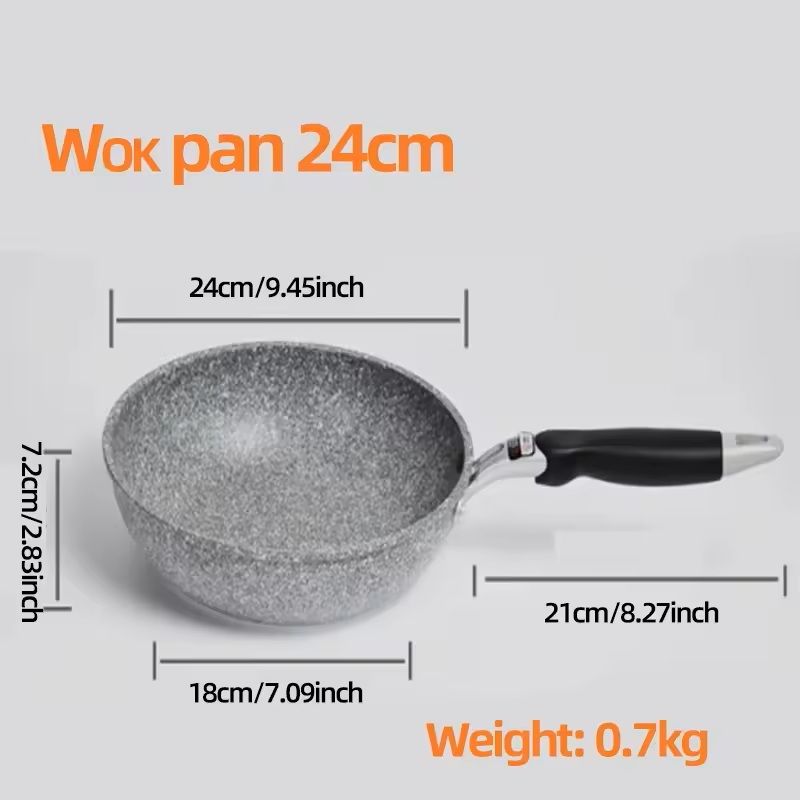 Durable Stone NonStick Frying Pans And Wok Set For All Cooktops 9