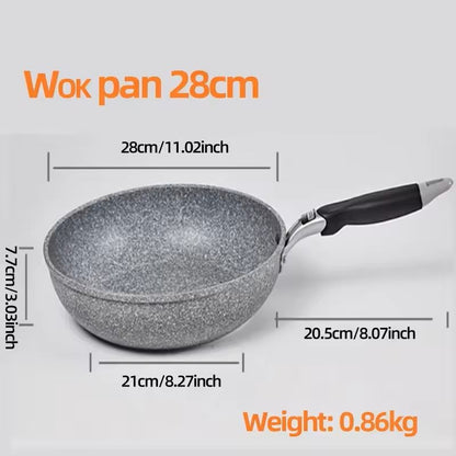 Durable Stone NonStick Frying Pans And Wok Set For All Cooktops 10