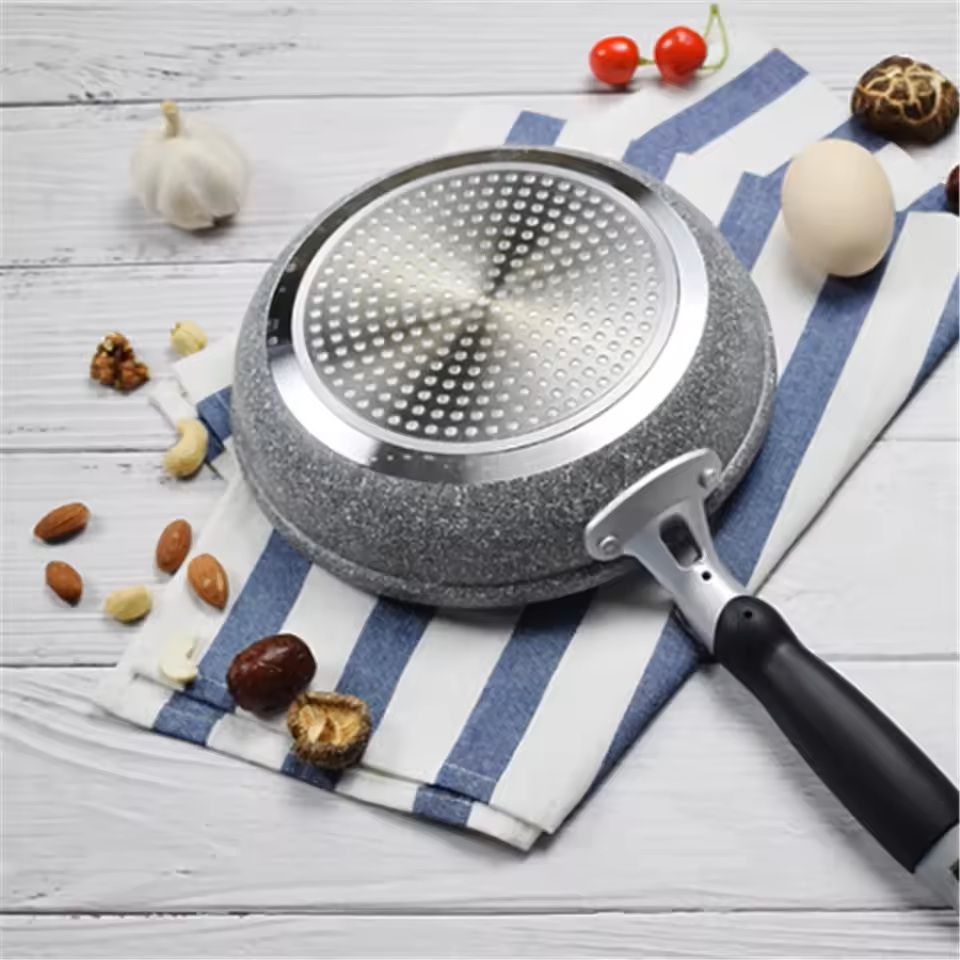 Durable Stone NonStick Frying Pans And Wok Set For All Cooktops 3