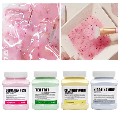 Hydrated Nourished Jelly Mask for Facial Professional Rose Smooth Skin Care Powder Peel Off Gel Mask