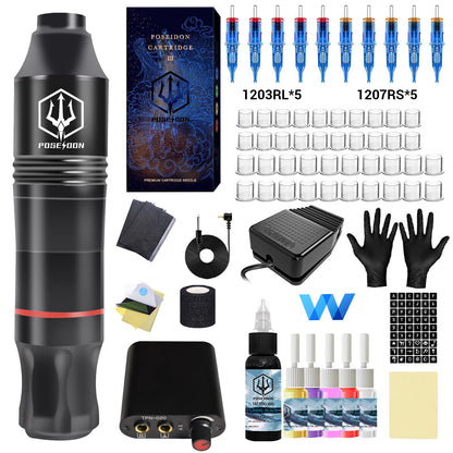 Tattoo Kit New Memory Tattoo Pen Machine Wireless Permanent Makeup Gun Kit with Power Supply for Professional Artists