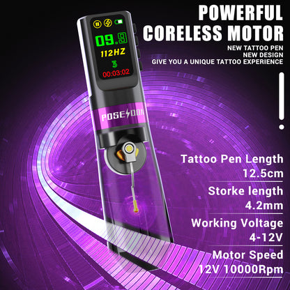 Tattoo Kit New Memory Tattoo Pen Machine Wireless Permanent Makeup Gun Kit with Power Supply for Professional Artists