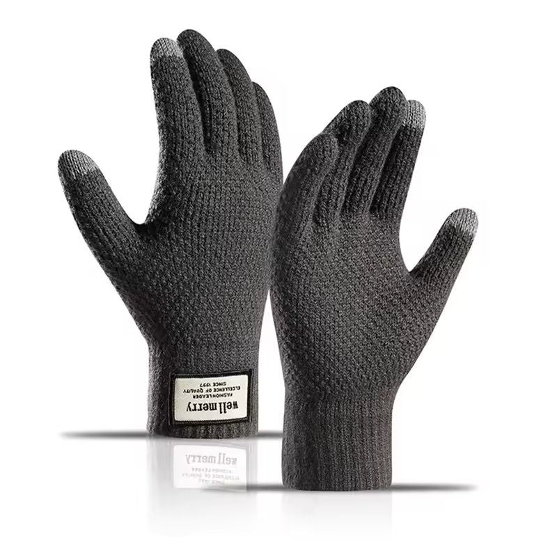 Mens Knitted Touchscreen Gloves Warm Wool Cashmere Mittens 9